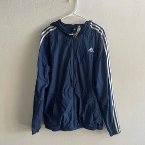Blue Hooded Adidas Windbreaker